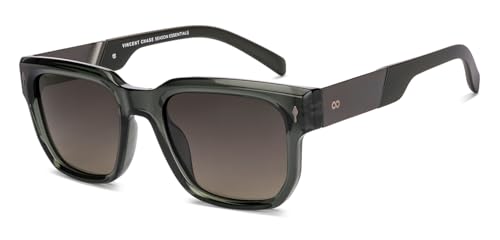 Image of VINCENT CHASE EYEWEAR Polarized and 100% UV Protected | Branded and Stylish Sunglasses | Full Rim Square | Season Essentials | For Men & Women|