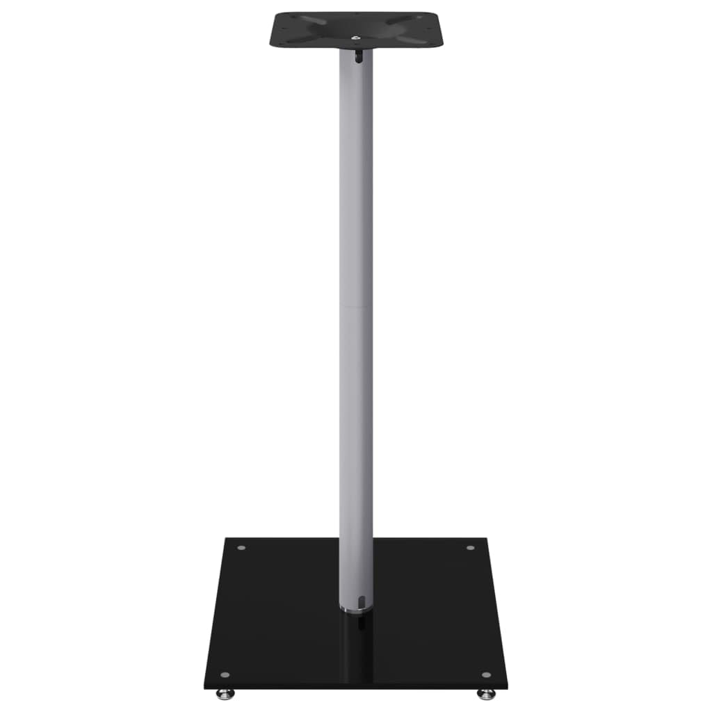 Stojak na głośniki, 2 sztuki, czarny, srebrny, z hartowanego szkła i aluminium, wysokość 86 cm, z systemem zarządzania kablami, antypoślizgowy, do kina domowego, salonu, studia, systemu Hifi
