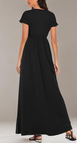 Image of Mommy Jennie Women's Maxi Dresses Short Sleeve Long Casual Summer Sundresses