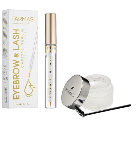 FARMASI Eyebrow and Lash Serum, Advanced Eyelash Serum to Boost Fuller Thicker, Longer, Healthier, Stronger Lashes & Brows, Nourishing Effect on Brow and Lash Roots, 0.4 fl. oz. / 12 ml (Pack of 1)
