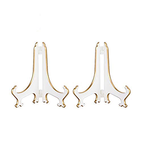 4 Pollici Bianco Oro Plastica Cavalletto Piastra