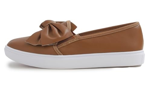 Image of FEVERSOLE Women's Casual Slip On Sneaker Fashion Bow Tie Loafer Flats