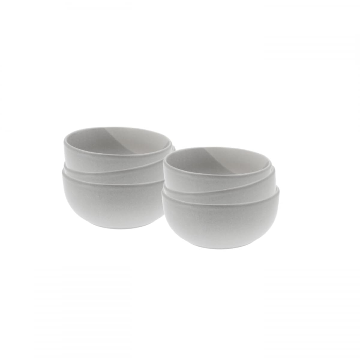 Ard'time Tafelservice, 30-teilig, Keramik, flache Teller, Suppenteller, Dessertteller, Schalen und Tassen, zweifarbig, Weiß und Grau, Kollektion Terre de Siena