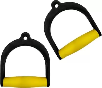 M.A Sports Plastic D Shape Handle with Grip - Gym Exercise Handles for Machines- Multicolour (Pack of 2)-image-13