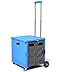 XGHW Diables démarrage Voiture Pliable Chariot, Heavy Duty Grande Caisse Pliante Boîte Chariot, Une Bonne Aide avec Un Tabouret, épicerie, Voyage, Pêche (Color : Blue, Size : 50L)