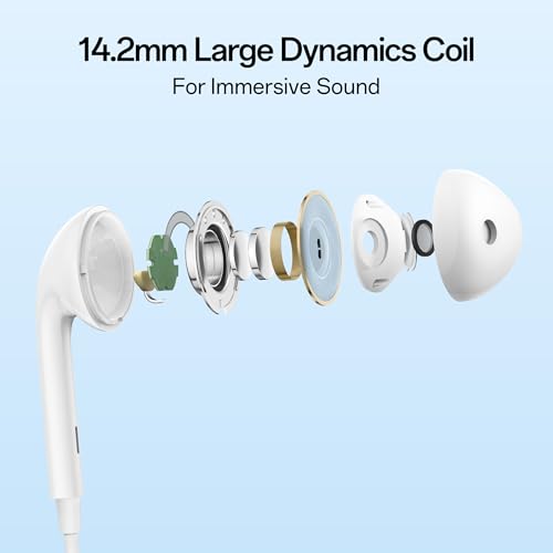 Image of Oppo Type-C Half-in-Ear Wired Earbuds,14.2mm Dynamic Coil, with Multi-Function Remote-MH136 (Black)