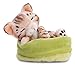 Imagen de peluche Gato bengalí 12cm durmiendo en canasto Verde Claro