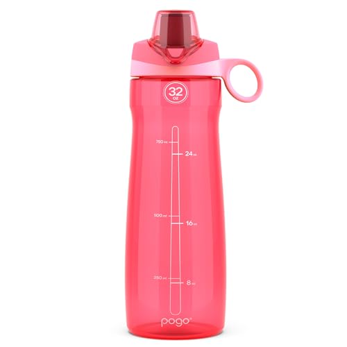 Image of Pogo BPA-Free Tritan Plastic Water Bottle with Chug Lid, 32 Oz, Pink.