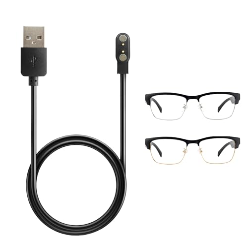 Charger Compatible with Smart Glasses, Magnetic USB Charging Cable 2.6ft, Replacement Charging Power Cable Cord - Black