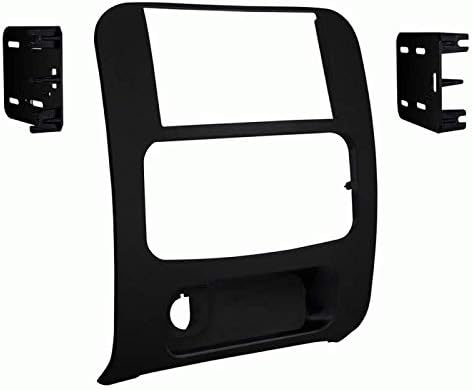Double Din Install Car Stereo Dash Kit for a Aftermarket Radio Fits 2002-2007 Jeep Liberty Trim Bezel is Painted Matte Black