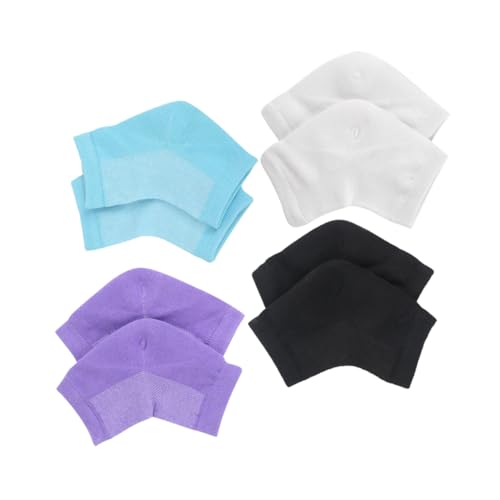 SOESFOUFU Gel Heel Socks 4 Pack Elastic Breathable Prevent Cracking for Standing Walking