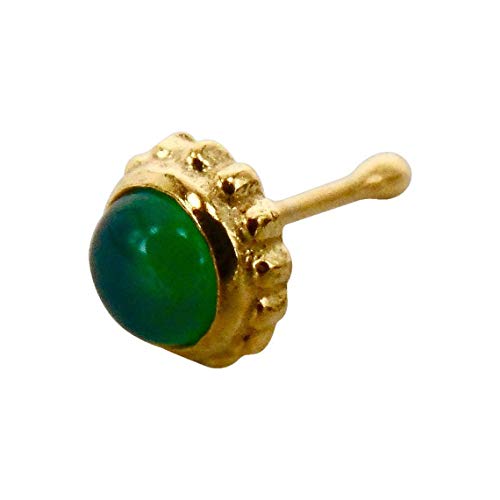 Tiny Gold Plated Over Sterling Silver Ball End Nose Stud