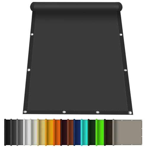 Voile d'ombrage rectangulaire 4.5x8m noir imperméable pour pergola