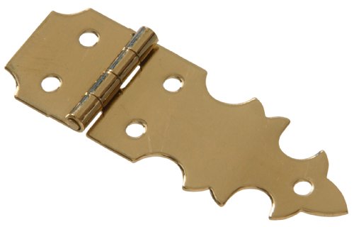 The Hillman Group 853005 5/8" x 1-7/8" Solid Brass Decorative Hinge - Bright Brass Finish 1-Pack