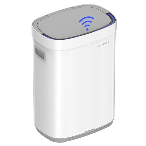 Caneca de basura rectangular con sensor 65 L blanco
