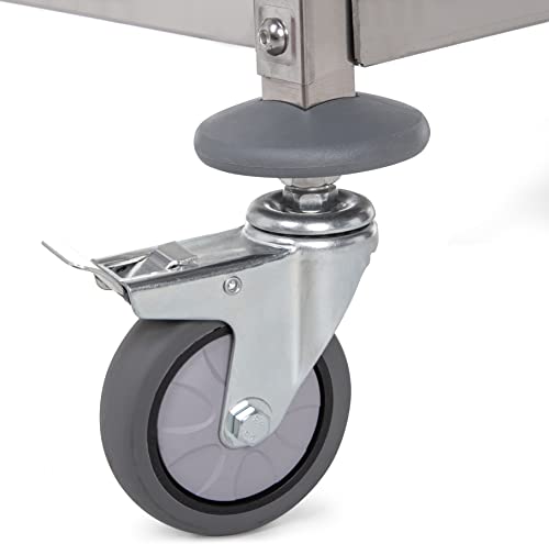 Carlisle FoodService Products Utility Cart Wheeled Cart with 3 Shelves for Office, Restaurant, Hotel, and Hospital, Stainless Steel, 33.4 x 15.6 Inches, Gray by Carlisle FoodService Products - Image 3