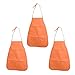 DealMux 3pcs Feste Schürze 20"x 15,7" Vliesstoff Schürzen für Teenager Kochen Kunst Malerei Handwerk, Orange