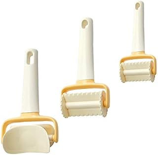 JUHONNZ Pastry Roller Cutter,3 Pcs Rolling Crimped Circle Lattice Square Cutters for Baking, Scones, Cookie Dough Maker and Halloween DIY Cake Biscuit