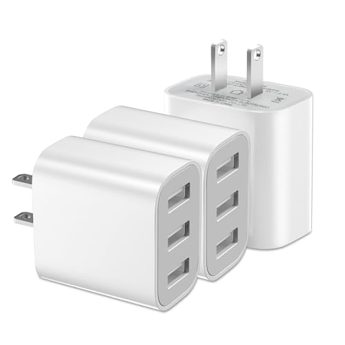 Image of USB Wall Charger,3- Pack USB Cube Power Adapter Charger Plug Block Charging Box for Phone 15 14 13 12 11 Pro Max 10 SE X XS Plus S23 S22 S21 Power Block Fast Charging Box Brick