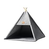 MyDeer Tipi - Tienda de campaña para Mascotas, Tienda de Fieltro para Perros, Cama para Gatos, Cama para Perros y Gatos, cojín extraíble (M)