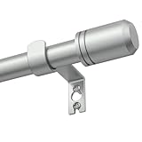 GXOACKJ Curtain Rods for Windows 28-48 Inches, Silver Adjustable Small 5/8 inch Window Curtain Rod Set with Brackets for Bedroom Living Room