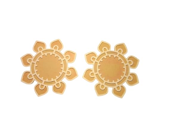 Set of 2 DIY MDF Readymade Flower Design Rangoli Mat Easy to Use Rangoli Template Easy to Fill Wooden MDF Rangoli Stencils Boards for Traditional Festival Decoration (Size:-6 Inch Diameter)
