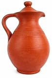 GAU VANSH clay Water Jug 1800 ML β Handmade Terracotta Pot | Natural Unglazed Earthenware Carafe for Serving Water and Home Display | Traditional Indian Pottery Vessel (1800ml) / (1.902qt)