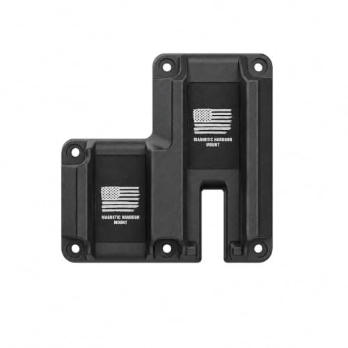 2pcs Dual Gun Magnet Mount for Truck Car Vehicle, 20LBS Total N52 Magnetic Pistol Holder with Magazine Holder, 2-in-1 Firearm Storage Mount for Desk Safe Wall, Easy Access by Sooshoom