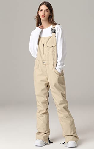 Searipe Winter Snow Bibs Overalls,Waterproof Snowboard Overalls Pant Adjustable Outdoor Ripstop Snowboard Pant For Women(Khaki,Xl) #TOP1