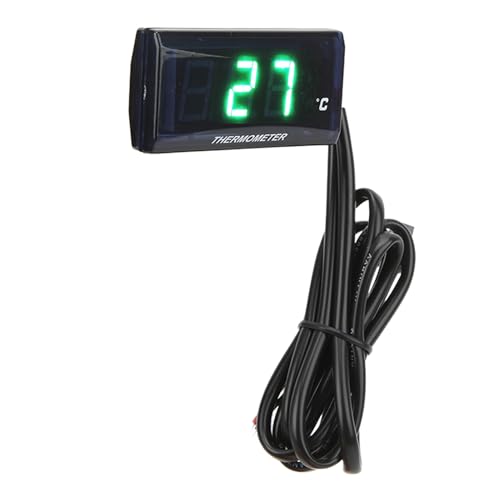 BAFOVY Medidor de Temperatura del Agua para Motocicleta ABS LCD Termómetro Digital con Sensor M10 Alerta de Advertencia de 32 a 248 Fahrenheit Universal 12 V para Conductores Monitor de Enfriamiento