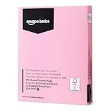 Amazon Basics 30% Recycled Color Copy Paper, 8.5' x 11', 20lb, Pastel Pink, 500...