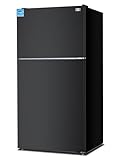 BLACK+DECKER 24 Cu. Ft. Top Mount Refrigerator with Ice Maker, 2-Door Refrigerator with Top Freezer, Freezer with Icemaker and Adjustable Temperature Control, ENERGY STAR, BR2400JIMB, Black