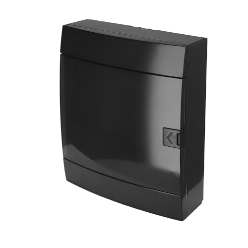 Caja de Distribución de Superficie 2 Filas para 24 Módulos 112,5x286x340,5 mm IP40 - Cuadro Electrico en ABS Negro - Armario de Distribución para Instalaciones Interiores - Horoz Electric