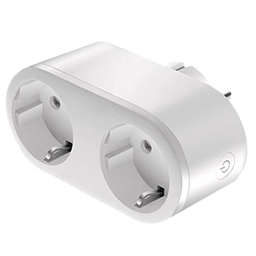 Mocturnity Conmutador de Enchufe Doble Inteligente Wifi Adaptador de Enchufe Doble de la UE Tuya Smart Life Monitoreo Tomas de Corriente Enchufe de la UE