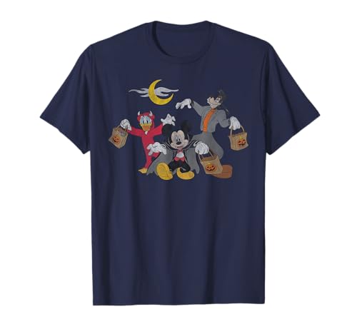 T-shirt Mickey Mouse Halloween Squad homme L gris asphalte vêtement automne