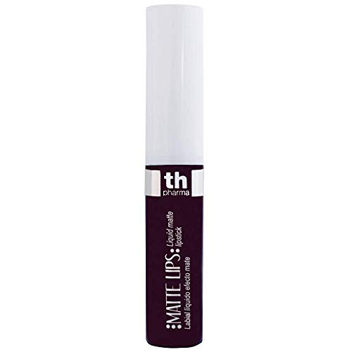 Thader Th Pharma Labial Líquido Matte Lips de acabado mate aterciopelado y alta cobertura, 7 ml (No. 12 Grape) Cover