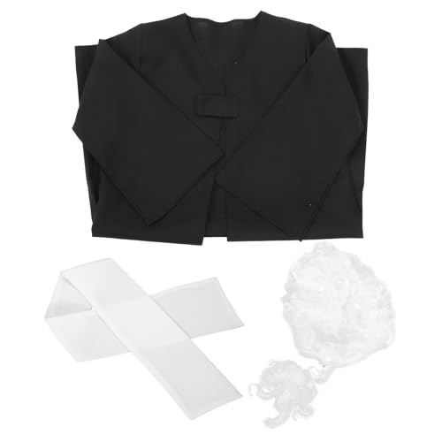 Costume de Juge pour Garçon et Filles Postiche en Polyester Noir, Taille Adaptée 110-120 Cm, pour Fêtes D'anniversaire et Jeux de Rôle Éducatifs