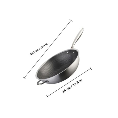 Wok de acero inoxidable con asas y superficie antiadherente miniatura 2