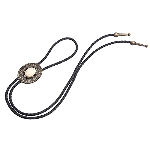 Image of Jeilwiy Bolo Tie for Men Western Cowboy Tie Necklace Gold Bolo Tie Leather Necktie Halloween Tie Accessories for Women