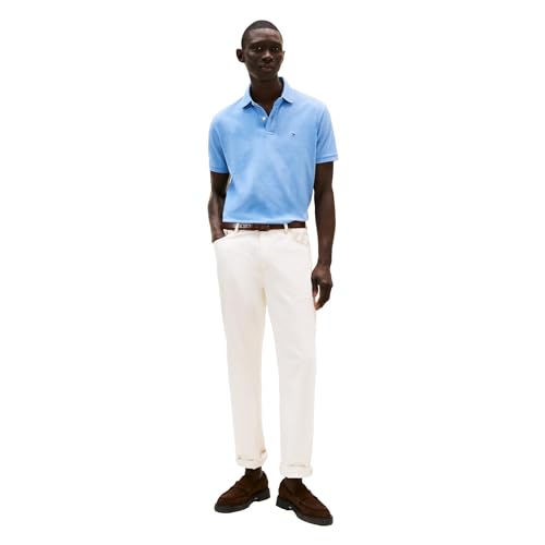 Image of Tommy Hilfiger Mens Short Sleeve Cotton Pique Polo Shirt in Regular Fit