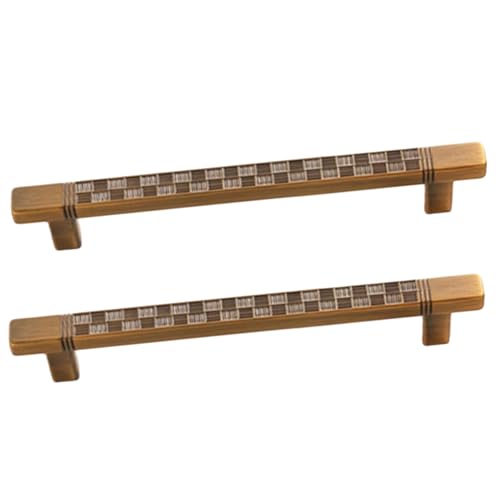 zcru004 Tiradores para Muebles Aleación de Zinc Manija de Puerta Tiradores para Armario Cajones Manijas Pomos Perilla Picaportes Bronce 2 Piezas (Hole distance 96mm)