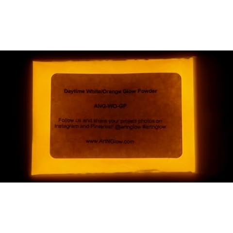 Glow in The Dark Pigment Powder - Neutral and Fluorescent Color for Art Painting, Fine Art, Nail Art Paint, and DIY Crafts - Long Lasting, 10+ Color Options - Neutral Orange - (120 Grams) Cover