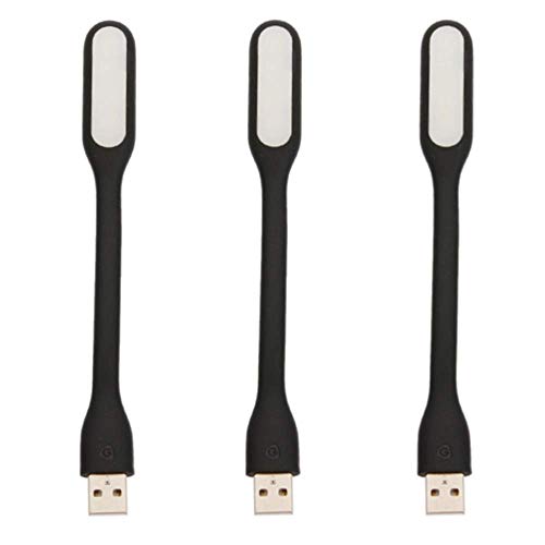 Movilideas 3 Unidades de Lámpara LED USB Flexible para portátil, Ordenador, PC, Negro Cover