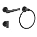 Produktbild WNP 3-teiliges Edelstahl Badezimmer Hardware Zubehör Set --Handtuchringe, Toilettenpapierhalter, BademantelhakenWand Montiert Badezimmer Hardware ZubehöR Set Schwarz