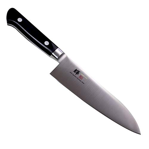 JCK Original Kagayaki Japanese Chef’s Knife, KG-3ES Professional Santoku Knife, VG-1 High Carbon Japanese Stainless Steel Pro Kitchen Knife with Ergonomic Pakka Wood Handle, 7 inch