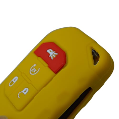 Image of Silicone Remote Key Fob Case Covers Protectors for Jeep Wrangler Rubicon 392 JL JLU Wagoneer Gladiator JT Flip Fold Remote