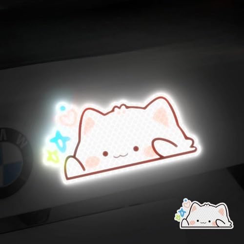 Autocollants réfléchissants chaton vinyle imperméable vitre auto - 5