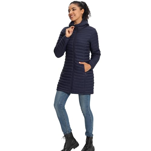 ZMC Packable Women Puffer Coat, Lightweight Puffer Jacket Women Water-Resistant Hooded Slim Fit Women Winter Coat2