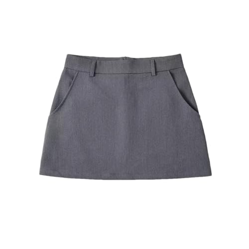 Women's Solid Color Mini A-Line Skirt High Waist Back Zipper Workplace Skirt