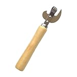 Lotnery Manual Tin Opener- Multi-Functional Can Opener with Ergonomic Wood Handle, Side-Cut Design for Effortless Opening, Portable Bottle & Tin Opener for Camping, Kitchen & Travel